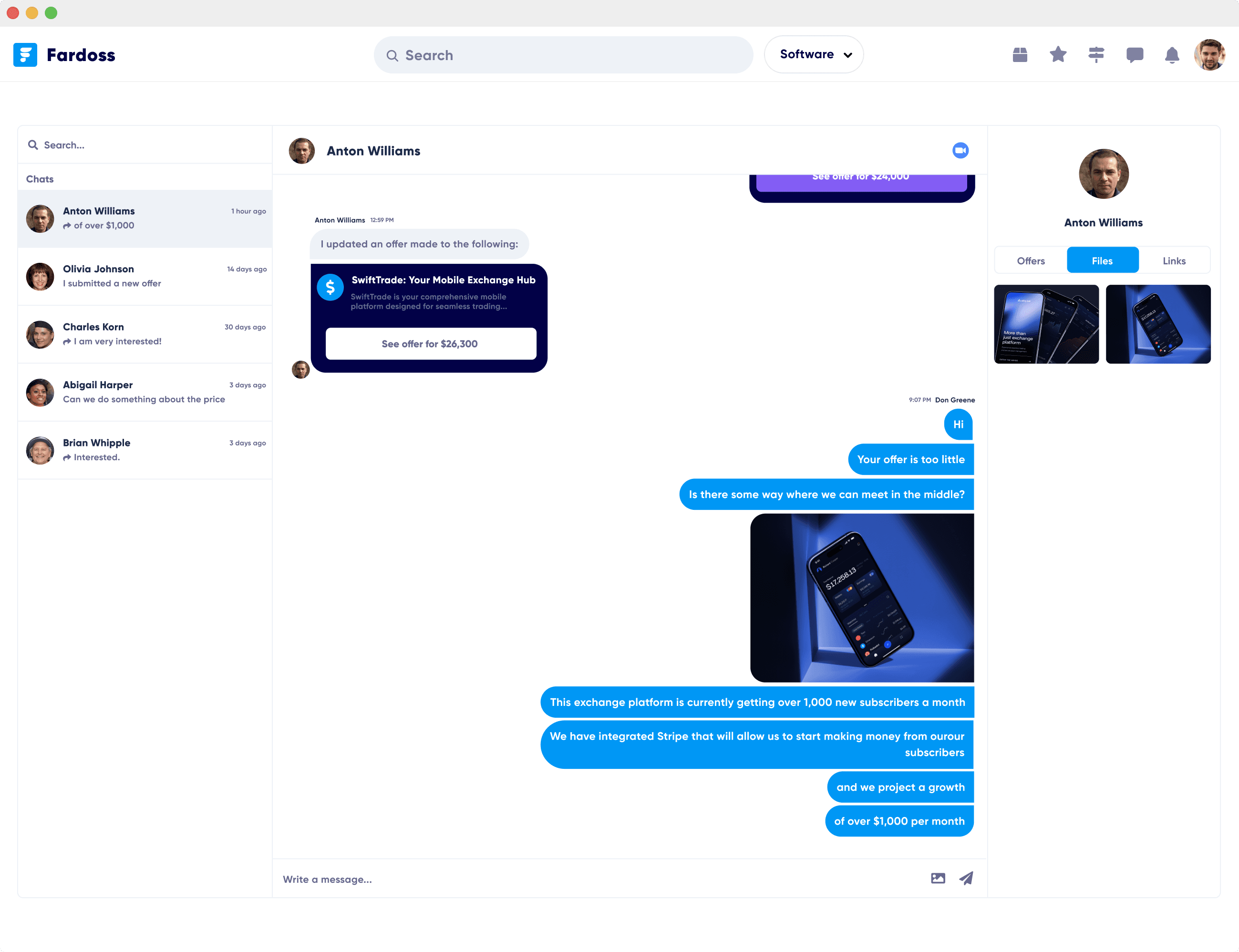 Message with potential buyers. Message with potential buyers.